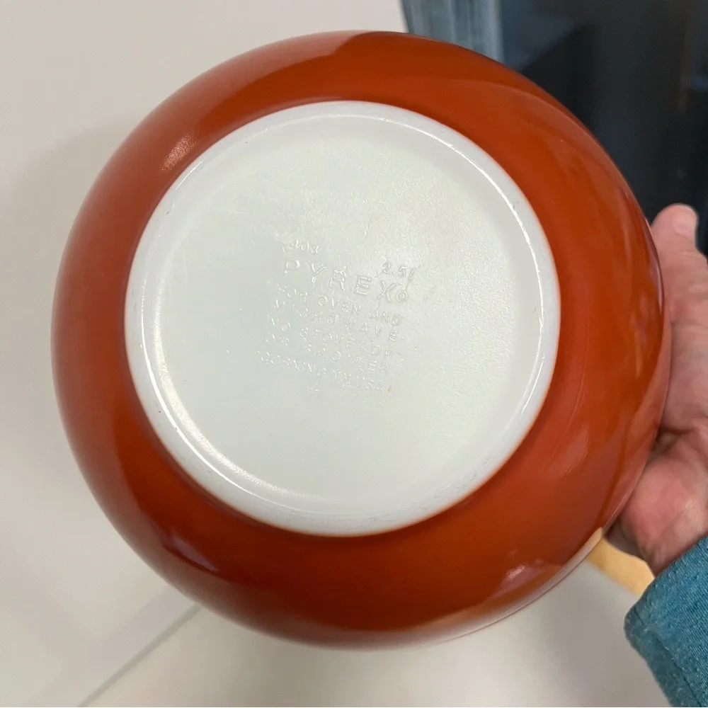 PYREX 403 Autumn Harvest Mixing Bowl Vintage 80’s Orange Wheat Collectible